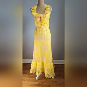 Vintage 1970's yellow halter dress